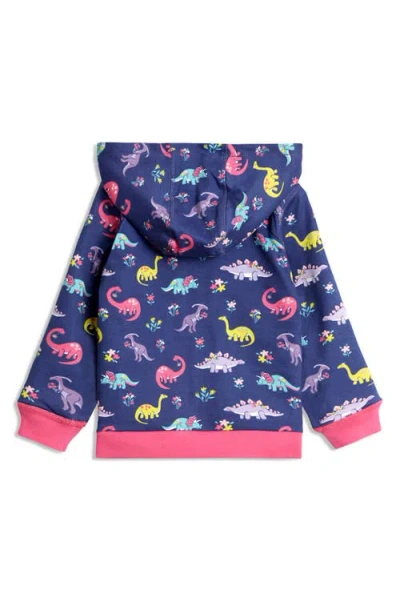 Jojo Maman Bébé Jojo Maman Bebe Kids' Dino Appliqué Reversible Zip-up Hoodie In Pink