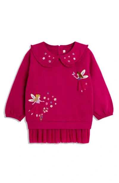 Jojo Maman Bébé Jojo Maman Bebe Kids' Embroidered Fairy Tulle Accent Sweatshirt & Leggings Set In Pink