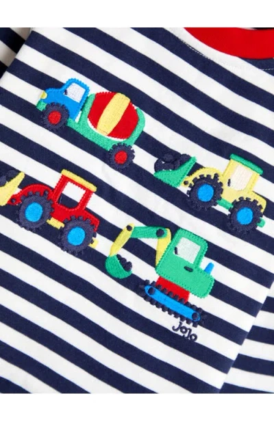 Jojo Maman Bébé Jojo Maman Bebe Construction Vehicle Embroidered Long Sleeve Shirt In Multi