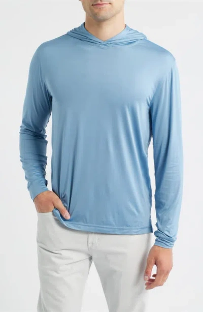 Johnnie-o Talon Prep-formance Long Sleeve Hooded T-shirt In Blue