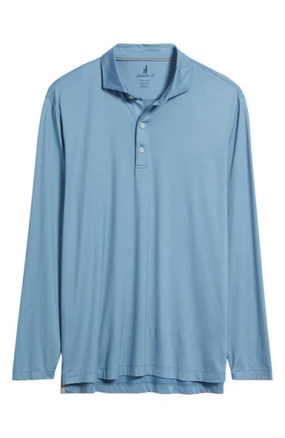 Johnnie-o Swing Long Sleeve Performance Polo In Blue