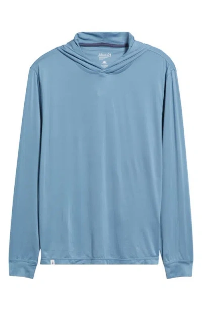 Johnnie-o Talon Prep-formance Long Sleeve Hooded T-shirt In Blue