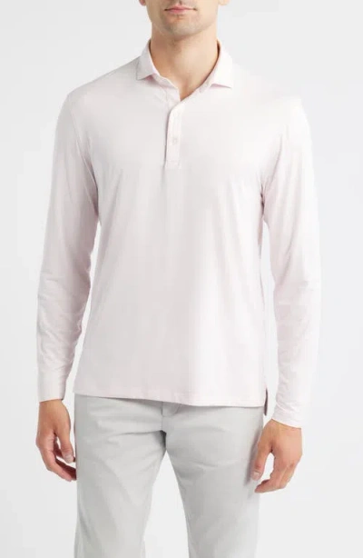 Johnnie-o Swing Long Sleeve Performance Polo In Pink