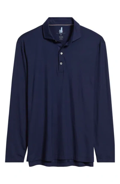 Johnnie-o Swing Long Sleeve Performance Polo In Blue