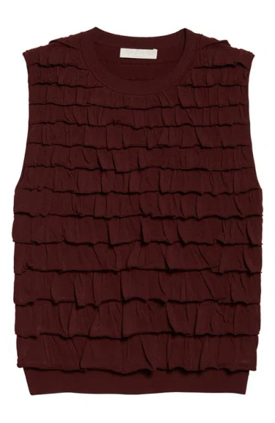 Ulla Johnson Lula Ruffle Tank In Burgundy