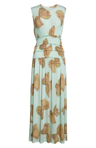 Ulla Johnson Kamaria Botanical Pleated Midi Dress In Multi