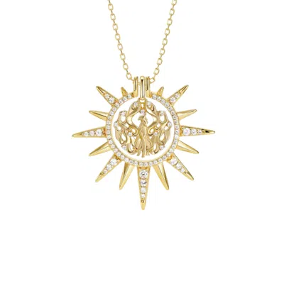 Vanimy Women's Gold Rising Phoenix Sunburst Necklace In Gold