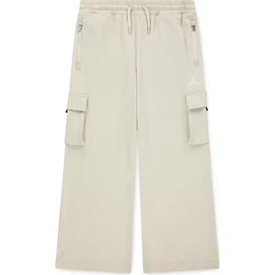 Jordan Kids' Wide Leg Drawstring Cargo Pants In Neutral