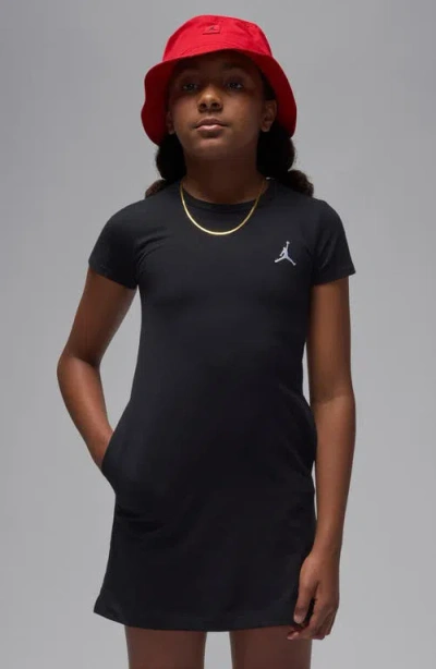 Jordan Kids' Stretch Cotton Blend T-shirt Dress In Black