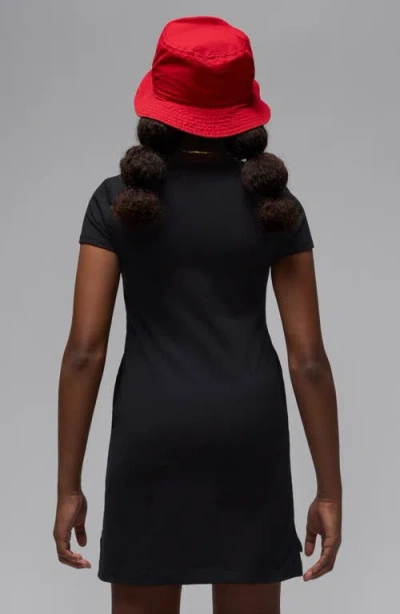 Jordan Kids' Stretch Cotton Blend T-shirt Dress In Black