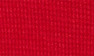 Madewell Waffle-knit Cutaway Crewneck Cardigan In Red