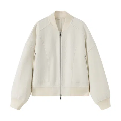 Lindsay Nicholas New York Women's White Stowe Bomber Jacket In White