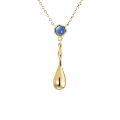 Vanimy Women's Gold Seren Flow Gemstone Droplet Necklace In Gold