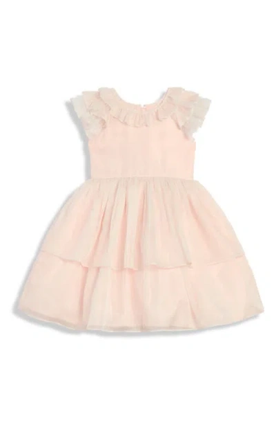 Pippa & Julie Kids' Anna Shimmer Chiffon Dress In Neutral