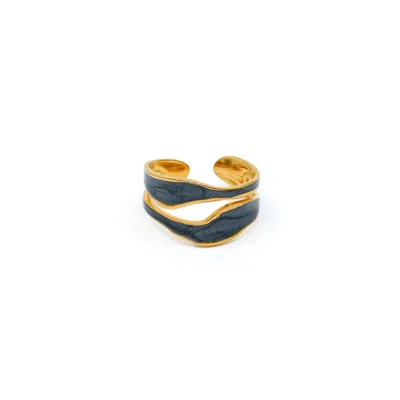 Amoura Jewelers Women's Gold / Black Veloura Ring In Multi