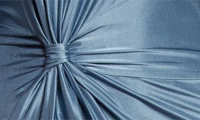 Victoria Beckham Twist Waist Long Sleeve Jersey Gown In Blue