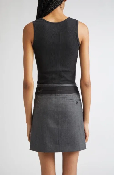 Mm6 Maison Margiela Numeric Logo Patch Stretch Cotton Tank In Blue