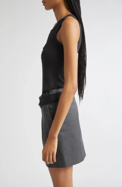 Mm6 Maison Margiela Numeric Logo Patch Stretch Cotton Tank In Blue