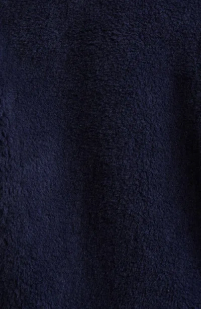 Max Mara Alpaca Wool Jacket Collared Design Front Pockets In Blue