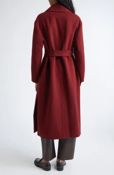 Max Mara Luna Virgin Wool Wrap Coat In Burgundy