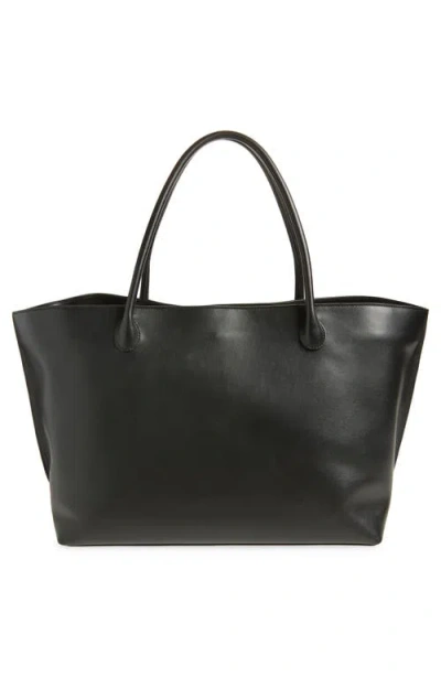 Lie Studio Lié Studio The Eva Croc Embossed Leather Weekend Tote In Black