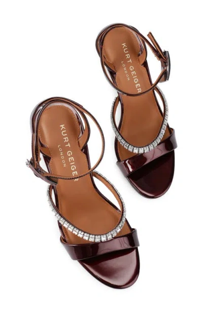 Kurt Geiger London Crystal Ankle Strap Sandal In Brown