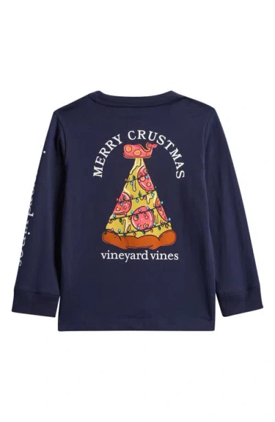 Vineyard Vines Kids' Merry Crustmas Graphic T-shirt In Blue