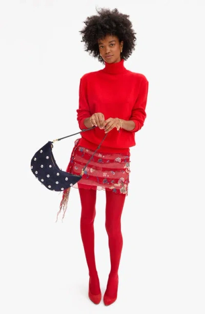 Clare V . Lune Studded Leather Shoulder Bag In Multi