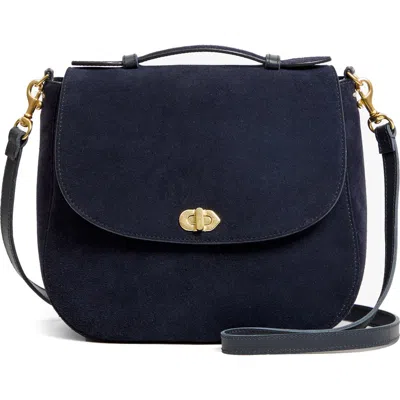 Clare V . Louis Leather Crossbody Bag In Blue