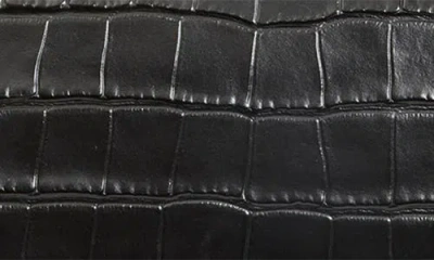 Clare V . Louis Croc Embossed Leather Crossbody Bag In Black