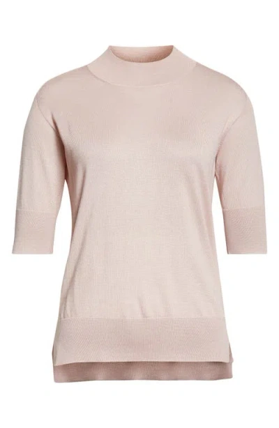 Jil Sander Seamless Short Sleeve Cashmere, Wool & Silk Sweater In Neutral