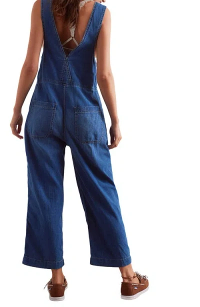 Free People Jude Denim Jumpsuit In Purple