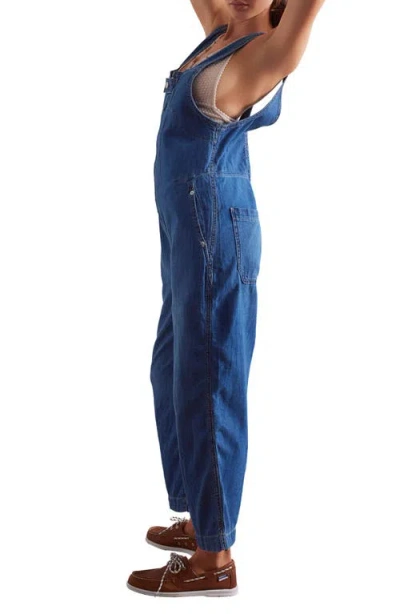 Free People Jude Denim Jumpsuit In Purple