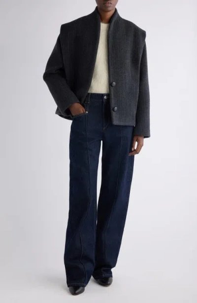 Isabel Marant Dyogo Wool Blend Felt Jacket In Gray