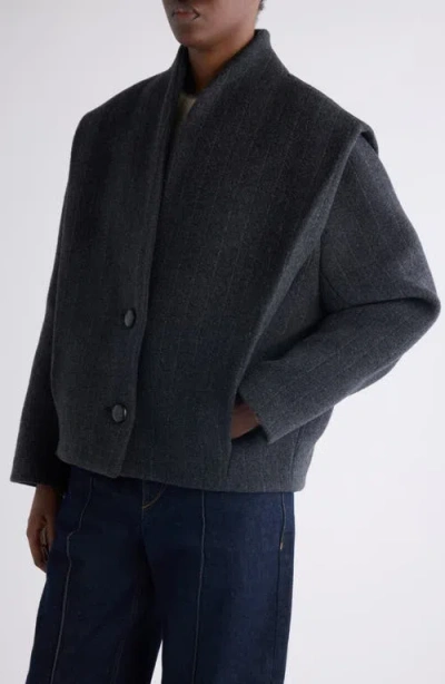 Isabel Marant Dyogo Wool Blend Felt Jacket In Gray