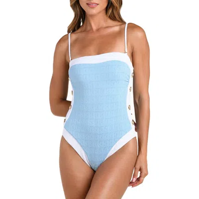 L'agence Tory Colorblock One-piece Swimsuit In Blue