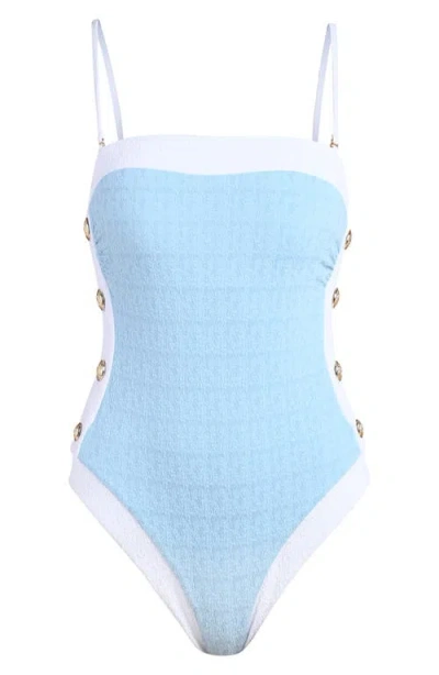 L'agence Tory Colorblock One-piece Swimsuit In Blue