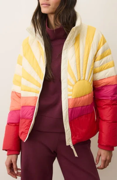 Marine Layer Sunbeam Puffer Jacket In Yellow