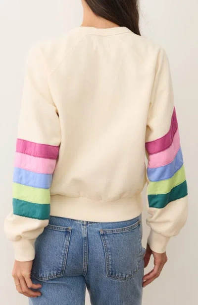 Marine Layer Stripe Appliqué Cloud 9 Fleece Sweatshirt In Blue