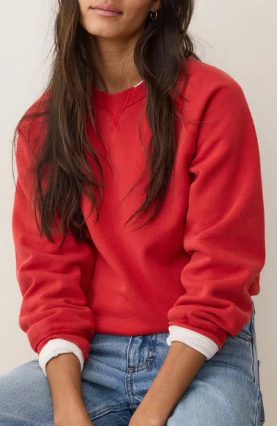 Marine Layer Cloud 9 Fleece Reversible Sweatshirt In Red