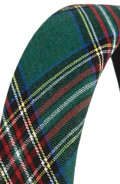 Tasha Padded Plaid Headband In Green
