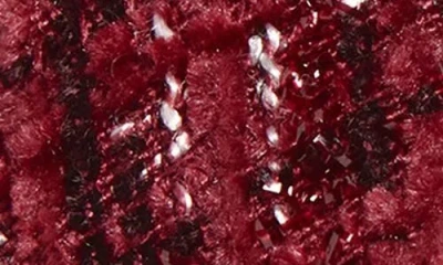 Tasha Padded Metallic Tweed Headband In Red