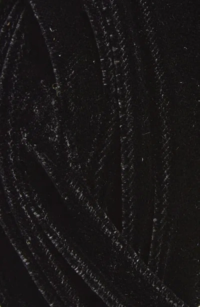 Tasha Pleated Velvet Headband In Black