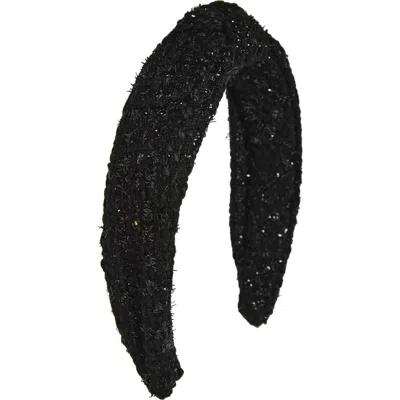 Tasha Knotted Sequin Headband In Black