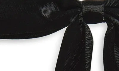 Tasha Long Skinny Bow Barrette In Black