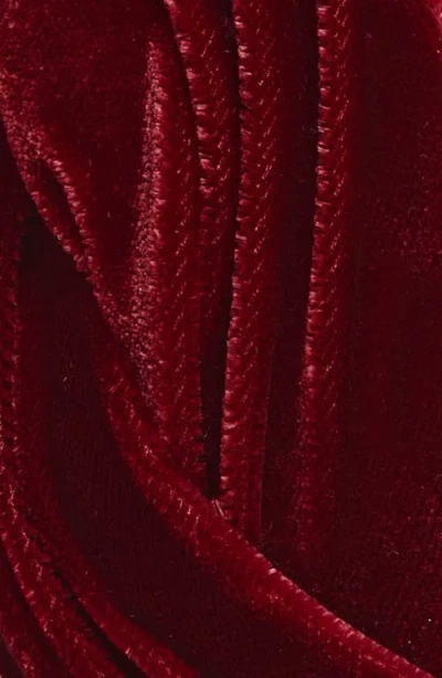 Tasha Pleated Velvet Headband In Burgundy