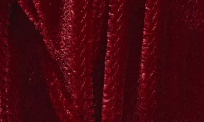 Tasha Pleated Velvet Headband In Burgundy