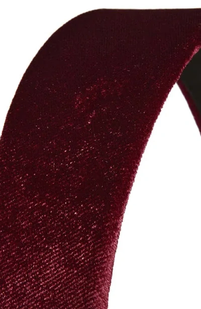 Tasha Velvet Headband In Burgundy