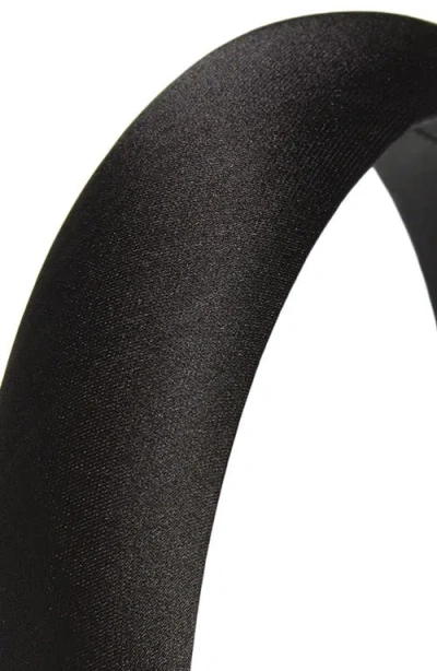 Tasha Padded Satin Headband In Black