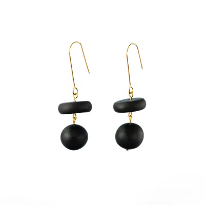 By Chavelli Women's Bead Dangle Earrings In Black In Black